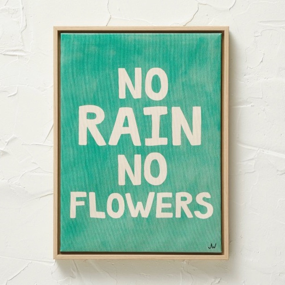 'No Rain No Flowers' Framed Wall Canvas - Opalhouse designed with Jungalow